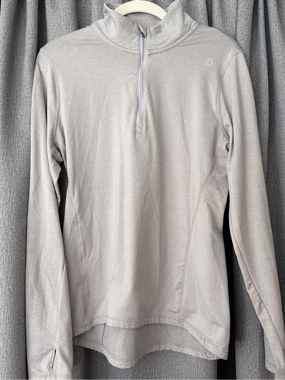 Reebok Light Gray Women's Quarter-Zip Performance Pullover